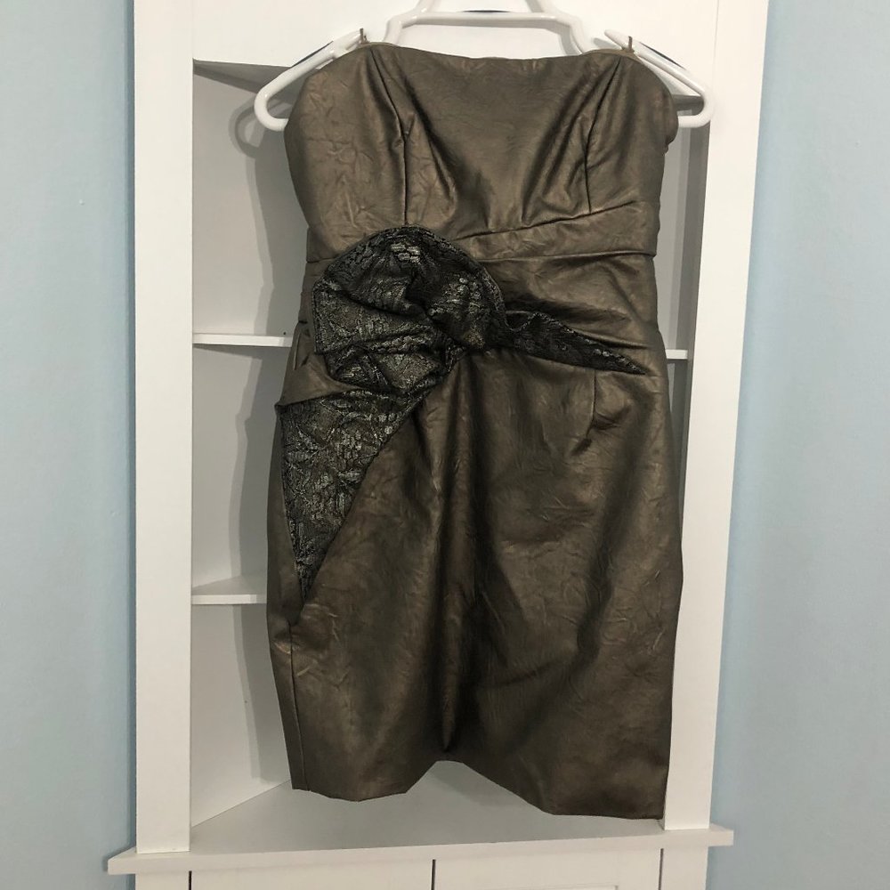 Strapless gold bodice detailed dress, size 4
